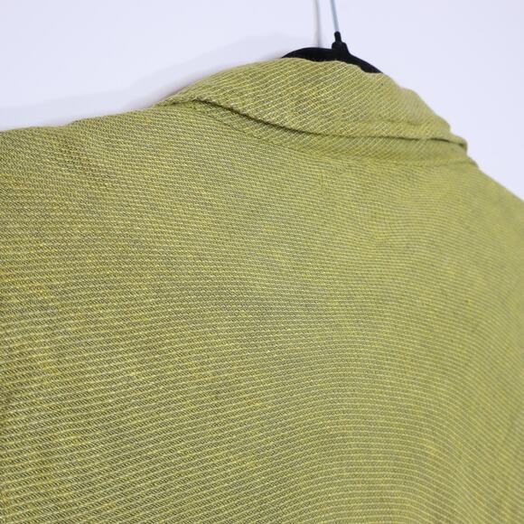 FLAX Heavyweight Linen Button Down Shirt Collared Unlined Shacket Women's L - Picture 6 of 9